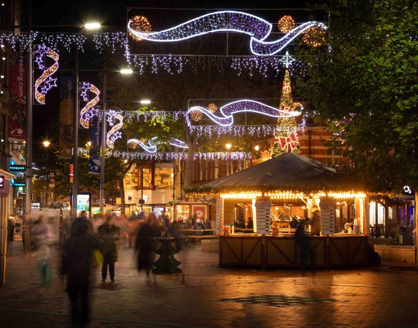Christmas lights in Reading town centre