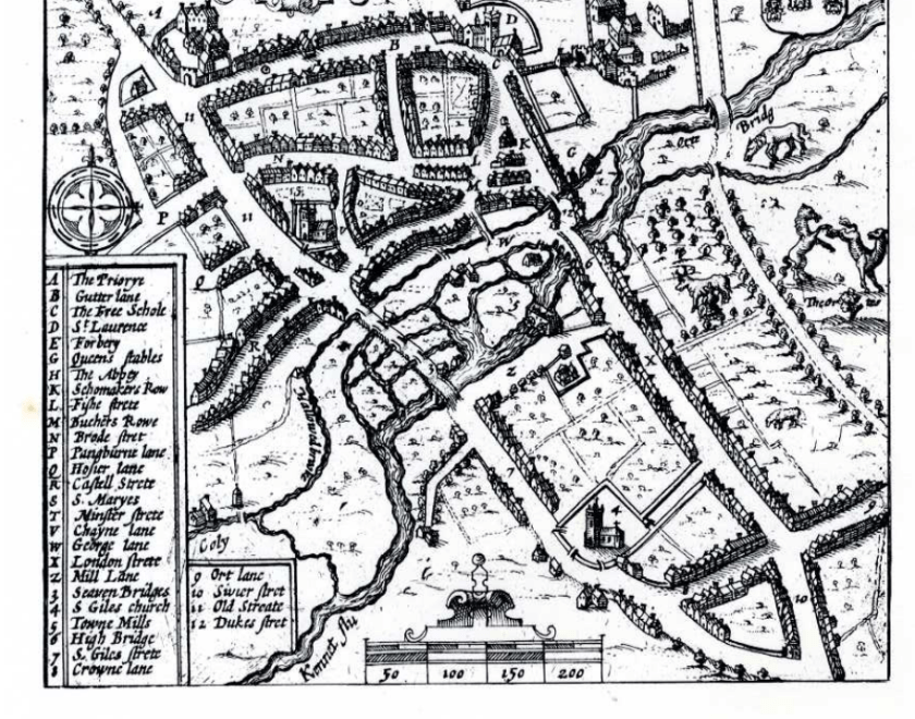 John Speed's Map of Redding from 1611