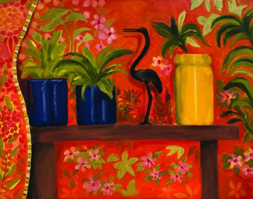 Sam W ~ Crane and yellow pot