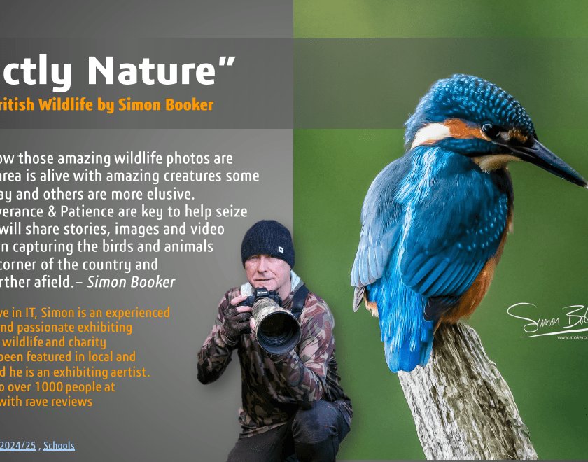 Poster image with Simon Booker and a Kingfisher