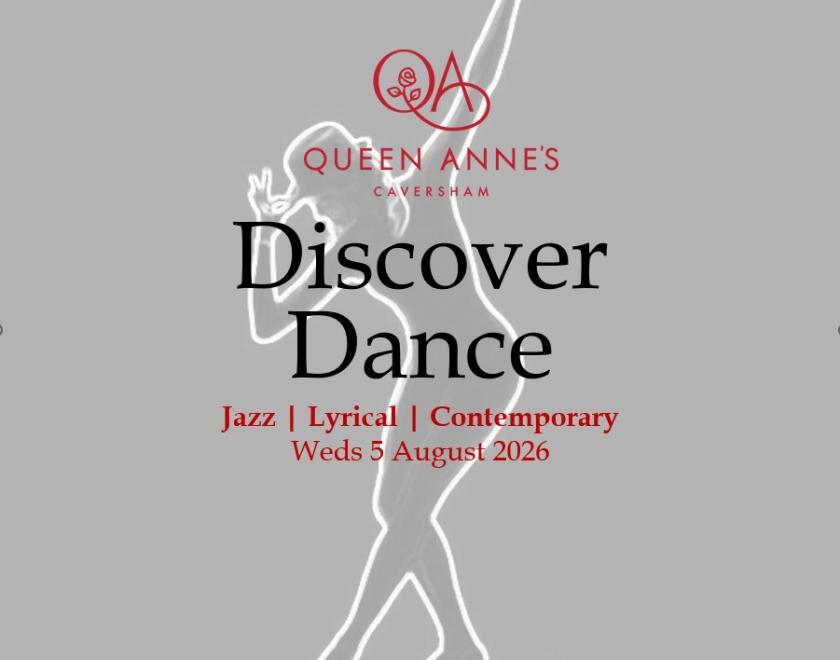 An image of a girl striking a pose whilst dancing overlaid with the headline 'Discover Dance'
