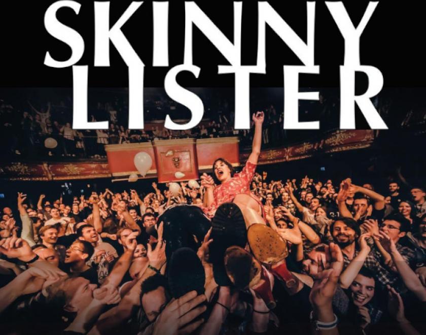 Poster for Skinny Lister featuring crowdsurfing