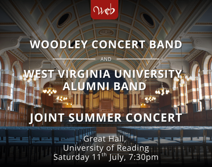 Poster image featuring concert title and image of the University of Reading Great Hall