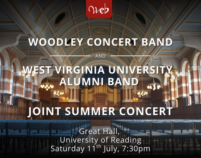 Poster image featuring concert title and image of the University of Reading Great Hall