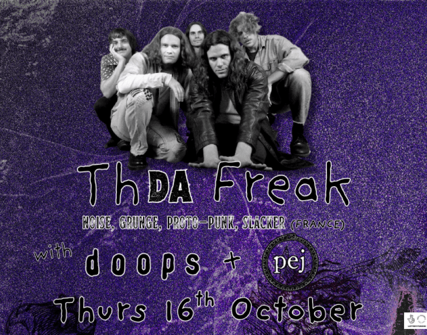 Th Da FREAK (France) thdafreak  "The fun and harshness of Butthole Surfers with the deepness and beauty of Failure"  You will understand that this is a noisy and grungy affair—raw, radical and relentless—that comes across as somewhat chaotic at first. Those who open up, will lose themselves in lyrics, riffs and hooks that prove to be quite attractive and accessible after all. A positive feeling dominates.  addtowantlist.com  TH Da Freak is a Bordeaux-based band known for their raw, experimental rock music, 