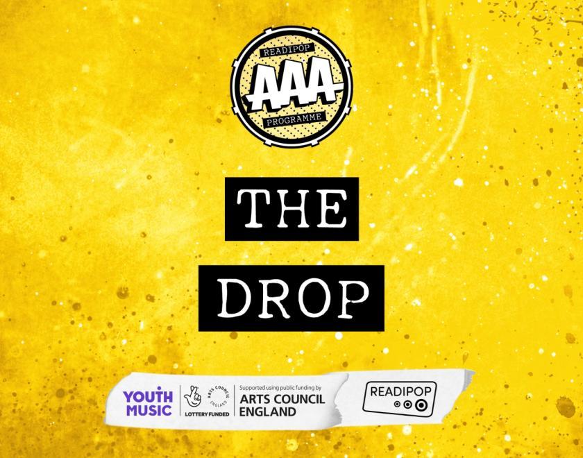 Yellow background, Readipop logo and text reading "The Drop"