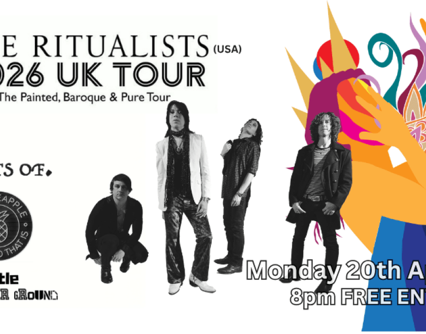 Turtle Underground Presents... @the_ritualists (USA) New York City-based "Gothic Art Rock" fusing elements of glam rock, post-punk, new wave, and 80s pop. with @lotsofband  @mr_pineapple_band 8PM FREE ENTRY / 18+ ID Required