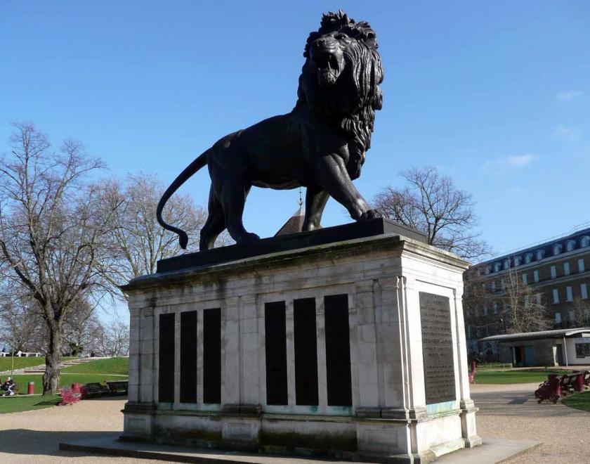 The Maiwand Lion Memorial in Forbury Gardens, Reading