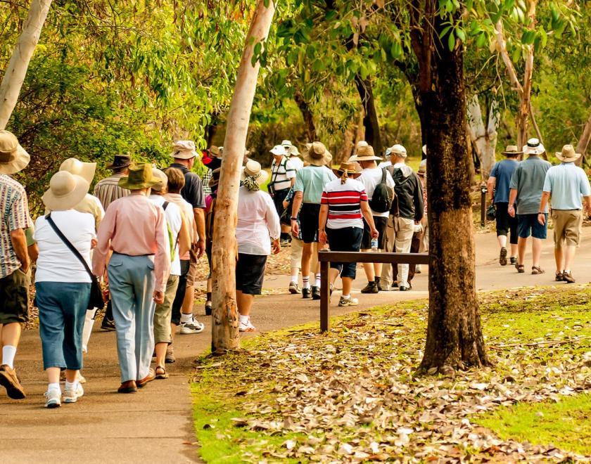 group of people on walking tour in Reading