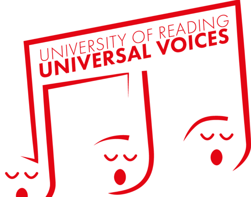 Universal Voices singing note logo