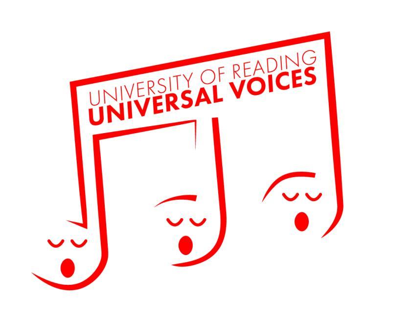 Universal Voices singing note logo