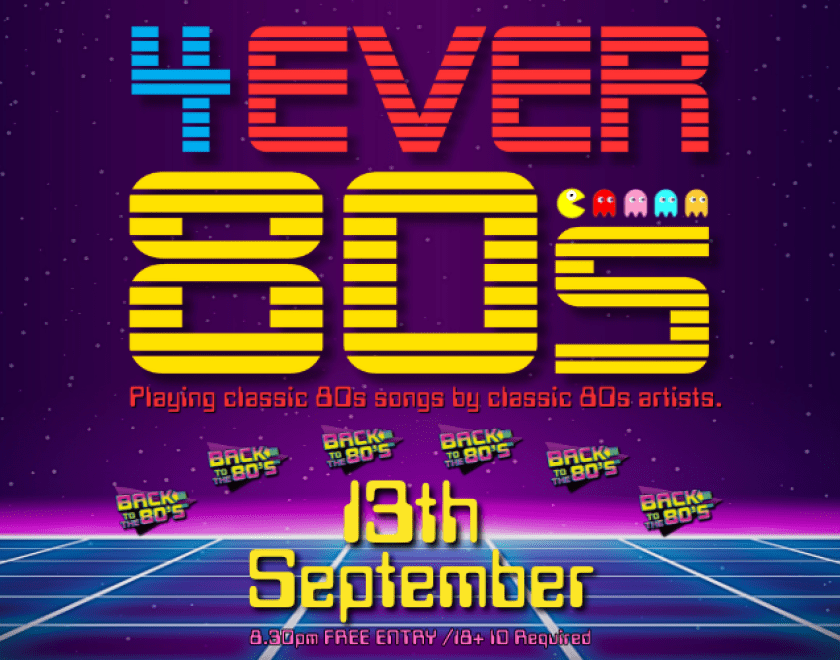 4EVER 80s brings the bands and songs of the 80s to The Turtle. FREE ENTRY / 18+ ID Required