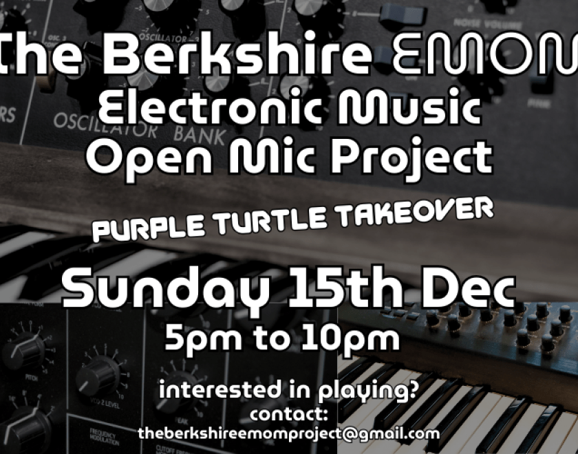 BERKSHIRE EMOM Foundation  Welcome to the electronic music open mic movement (EMOM). The first EMOM event took place in early 2017 in Manchester.  Since then the nights have taken off across the United Kingdom and also in Australia. The concept of these nights is simple, they provide a meeting and performance space for electronic musicians of all styles and persuasions. A typical night could include everything from techno through to experimental and ambient music.  The choice of technology is also wide rang