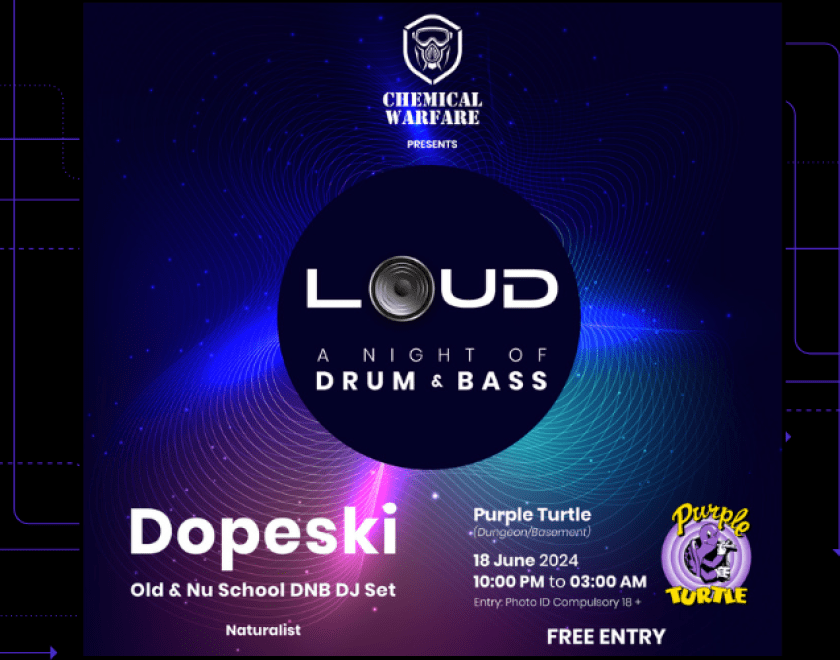 CHEMICAL WARFARE Presents... "LOUD" Old Skool/Nu Skool D'n'B DJ Dopeski Returns to the Turtle Basement FREE ENTRY / 18+ ID Required