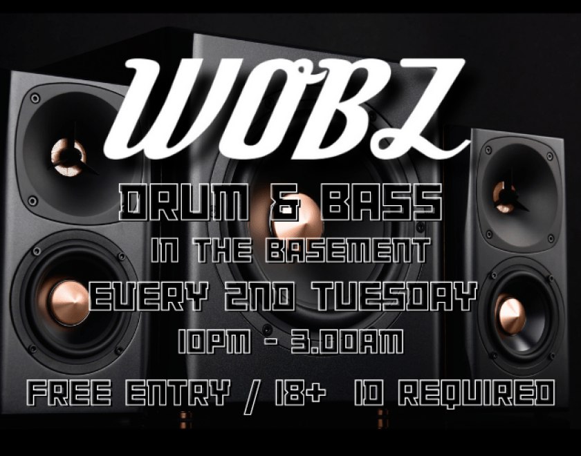 WOBZ Every Second Tuesday.  A mix of Drum and Bass an Mulit Genre Nights  In The Turtle Basement