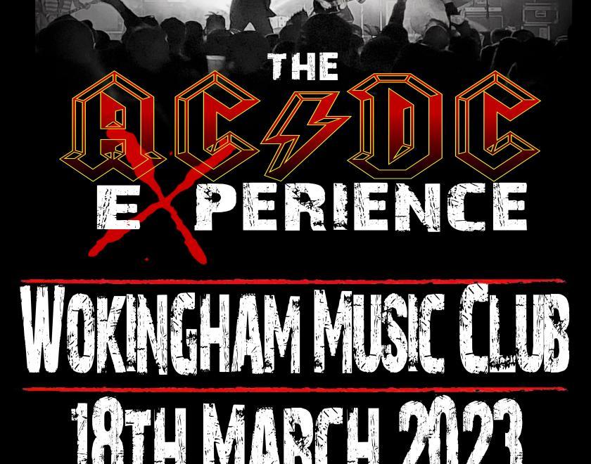 Poster for AC DC Experience at Wokingham Music Club 18th March
