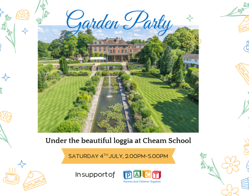 Photo of Cheam School formal gardens in the sunshine