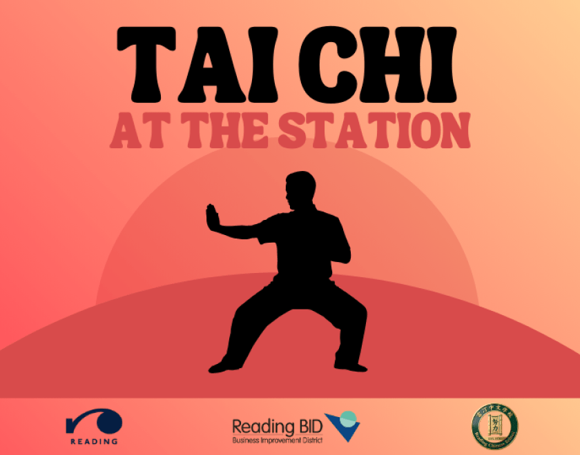 Silhouette of a figure practicing tai chi