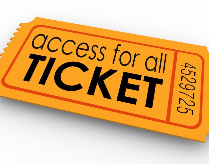 image of a theatre ticket saying access for all