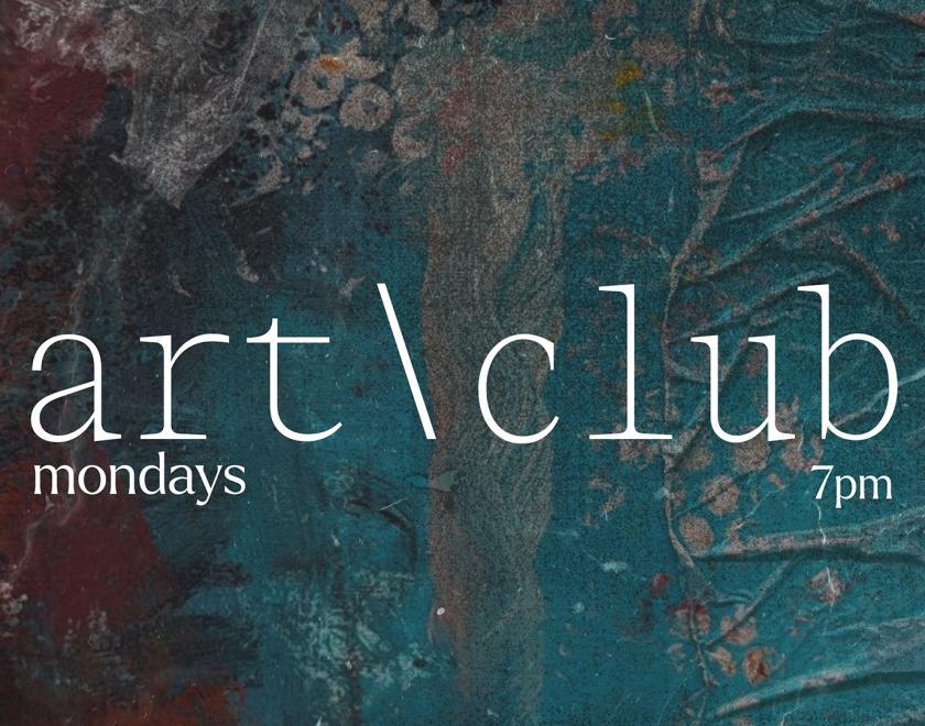 art\club over an abstract oil painted background