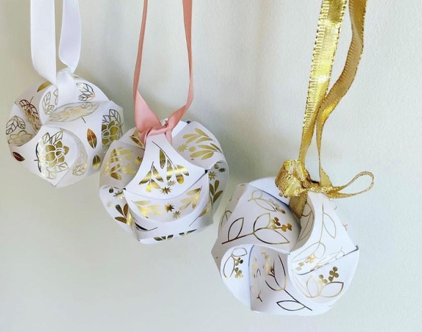 handmade paper baubles