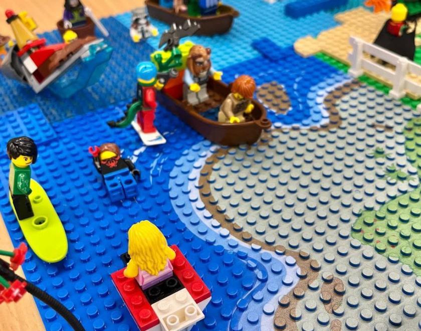 LEGO beach scene