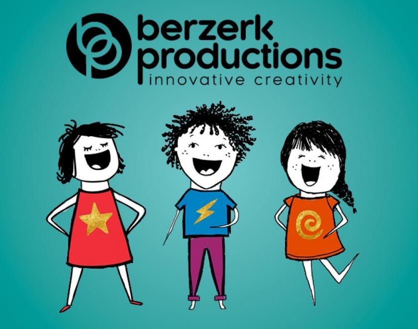 The Berzerk logo is displayed above a cartoon of 3 children smiling
