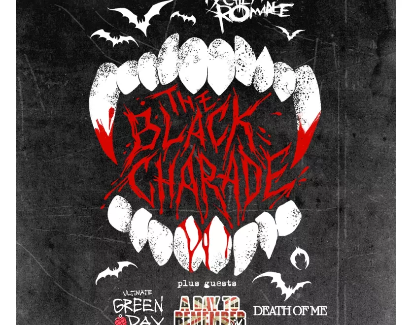 The Black Charade logo designed to look like vampire teeth