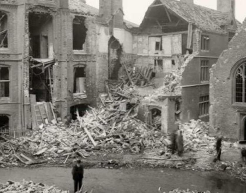 Bombed building in Reading