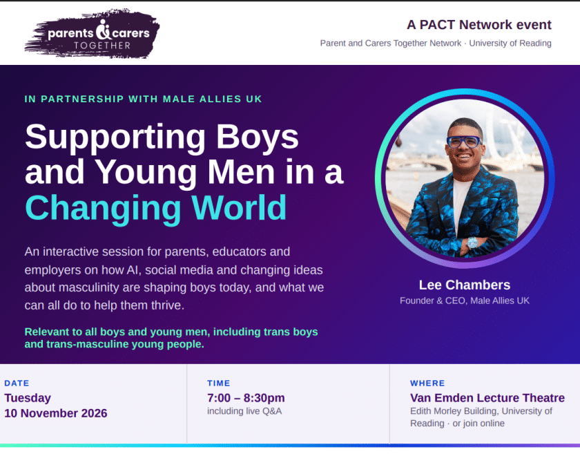Banner with info about the event and a headshot of the guest speaker