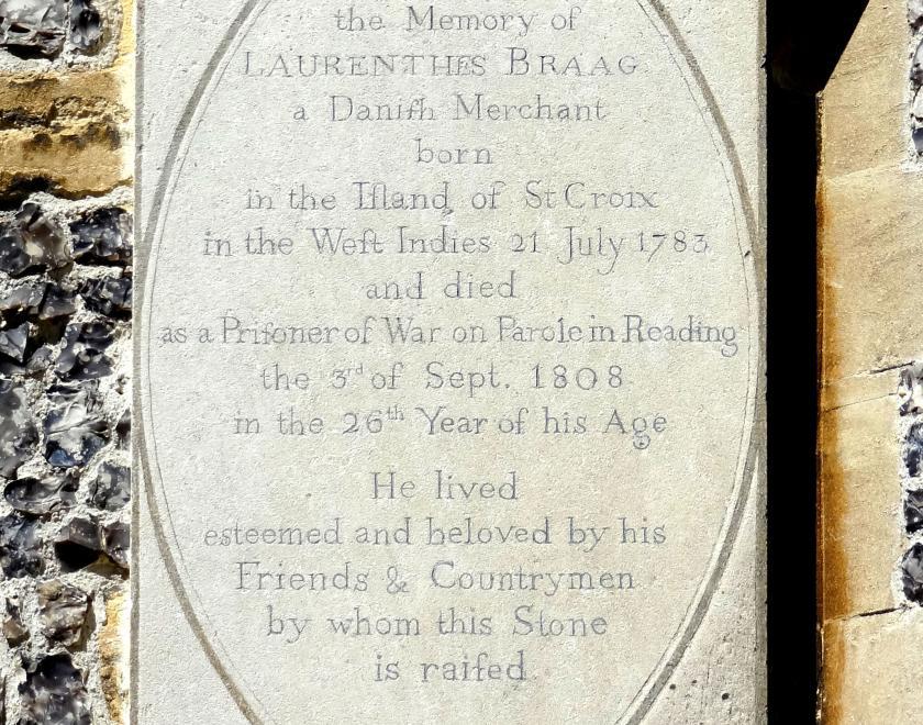 memorial stone to Danish sailor in Reading