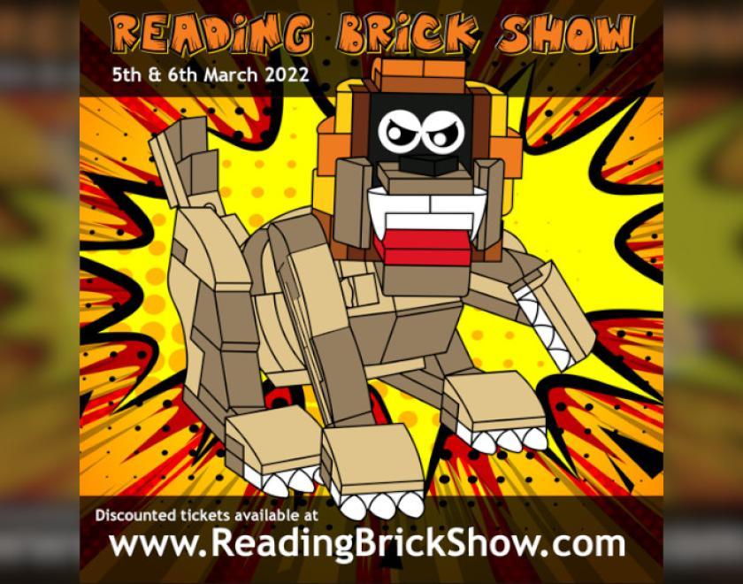 Reading Brick Show 2022 with mascot Larry the LEGO Lion