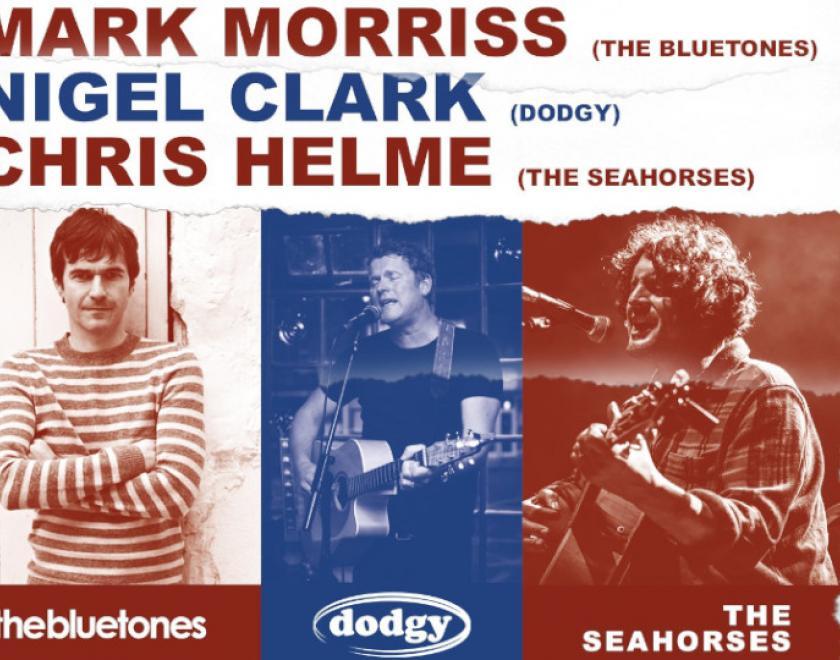 Britpop Acoustic tour featuring Mark Morriss (The Bluetones), Nigel Richard Clark (Dodgy) and Chris Helme (The Seahorses)