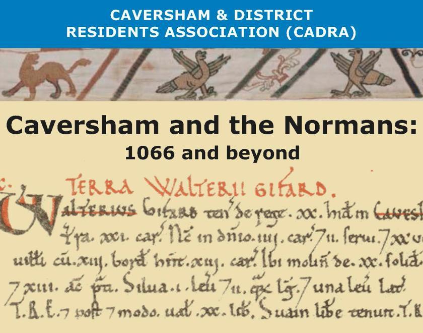 Poster with bit of the Bayeux tapestry and some old writing