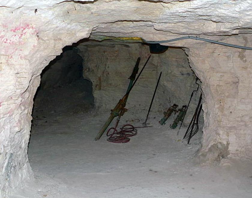 Inside a chalk mine