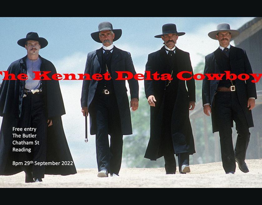 The Kennet Delta Cowboys logo over image from the film Tombstone