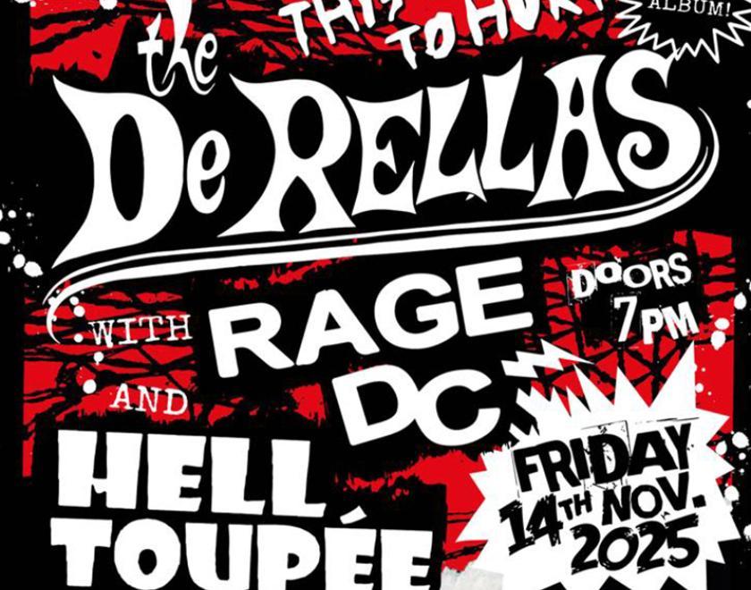 Poster featuring band logos