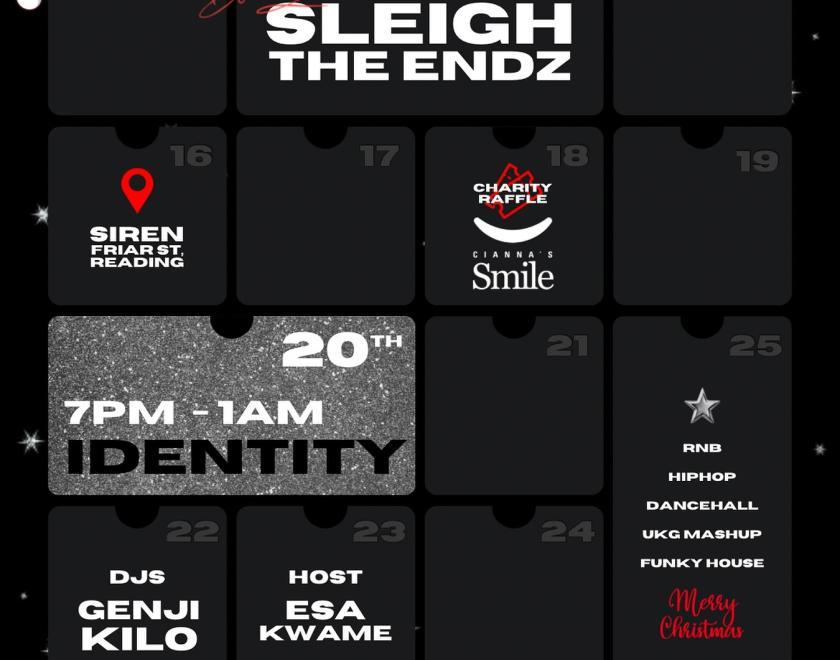 Poster for IDENTITY - SLEIGH THE ENDZ designed like an advent calendar