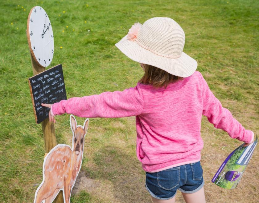 Young child on a trail at Basildon Park