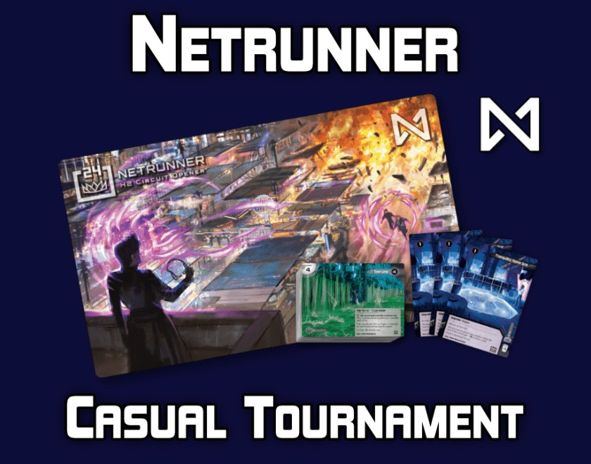 netrunner logo and the words casual tournament