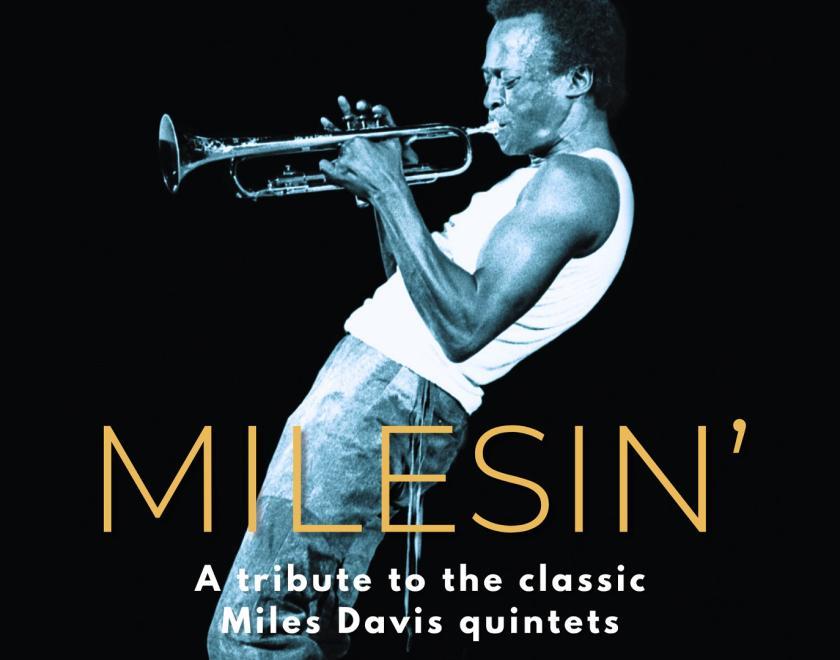 Miles Davis playing the trumpet