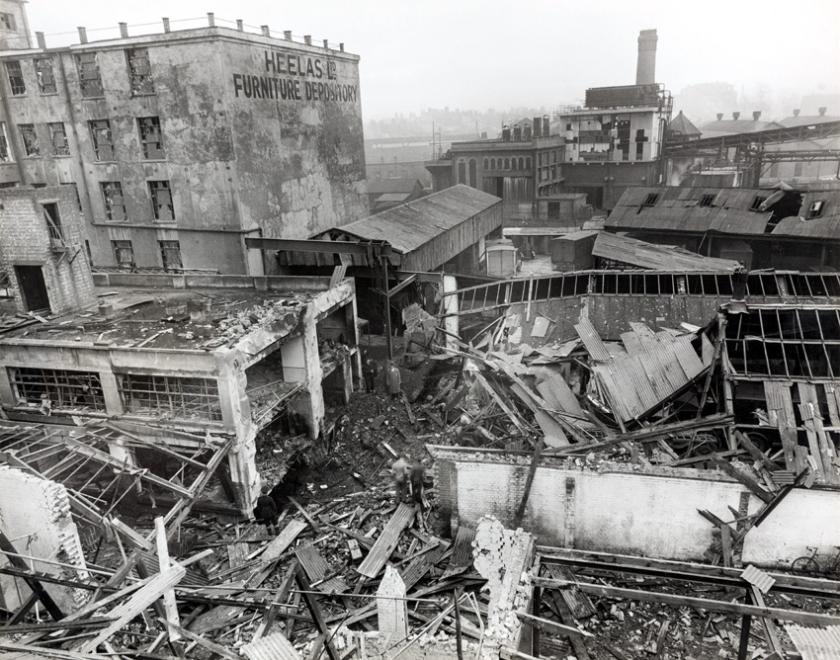 WW2 bomb damage at Heelas in Reading