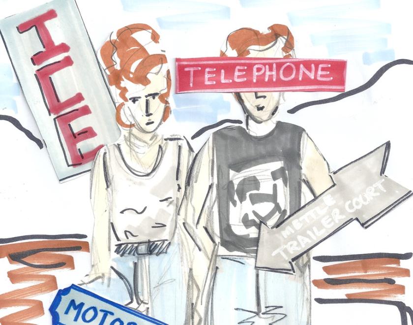 Helen Ridley illustration of Thelma and Louise