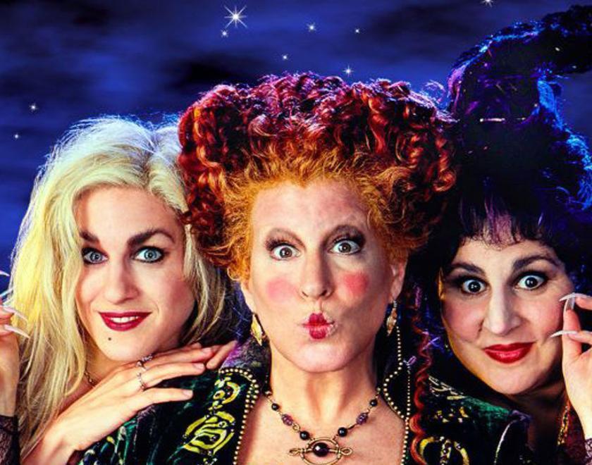 Hocus Pocus poster image featuring Sarah Jessica Parker, Bette Midler and Kathy Najimi as the Sanderson Sisters