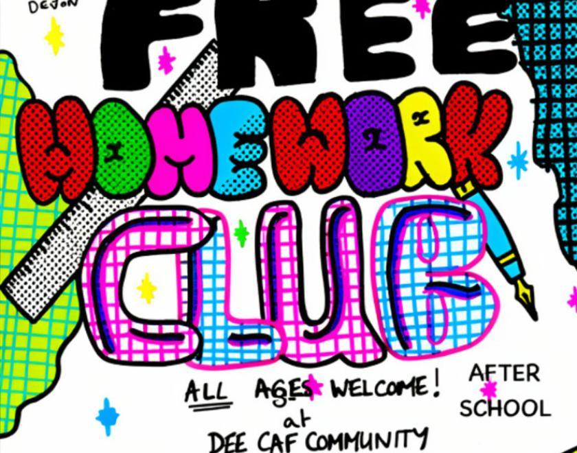 Hand-drawn logo for Free Homework Club