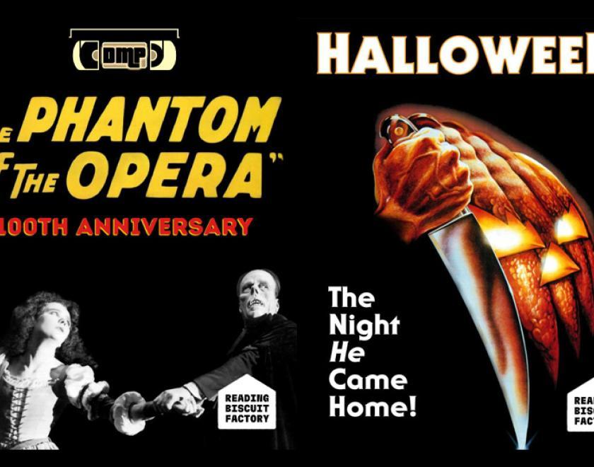 Movie posters for The Phantom of the Opera (1925) and Halloween: Extended Cut (1978)