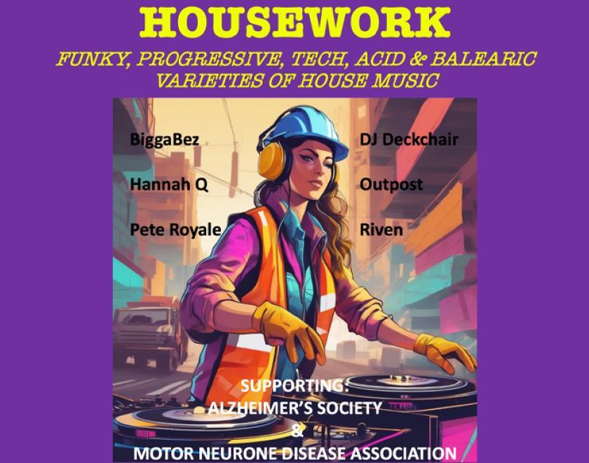 Housework Charity Club Night poster