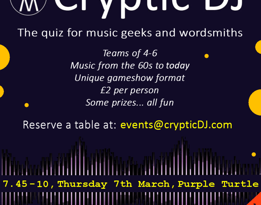 Cryptic DJ The quiz for music geeks and wordsmiths