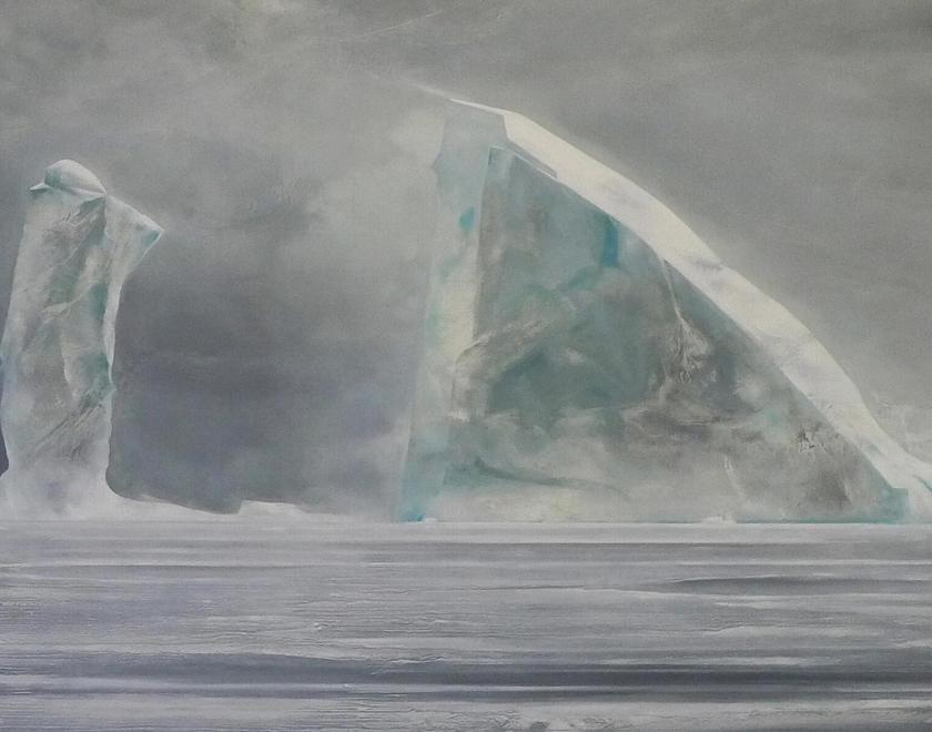 Image of Julian Grater's North Falls A Shadow painting of arctic ice