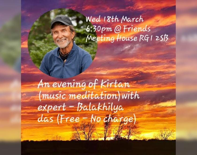 Event poster with an image of a tropical sunset